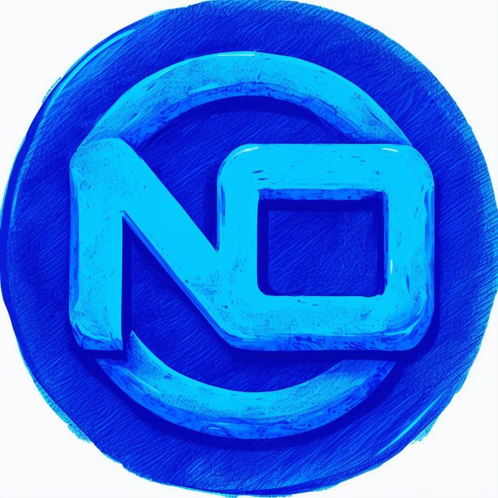 NO icon illustrated, blue tones, in a circle